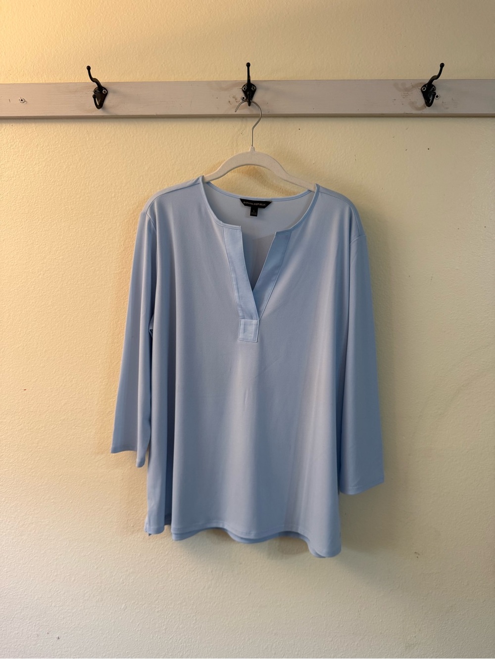 Banana Republic Pale Blue Split-Neck Tunic